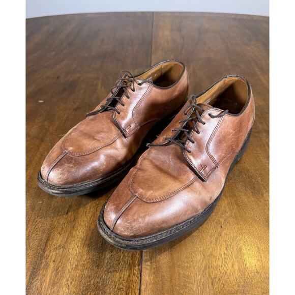 Vintage Allen Edmonds Faded Brown Derby Lace Up Dress Shoes 10.5 D Vibram - Picture 1 of 11